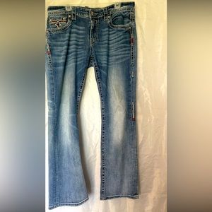 Mens Rock Revival denim Jeans 36 straight